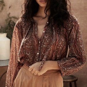 Doen Camina Top in Red Mandevilla Floral